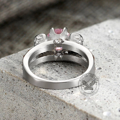 Skeleton Guard Zircon Stainless Steel Skull Ring