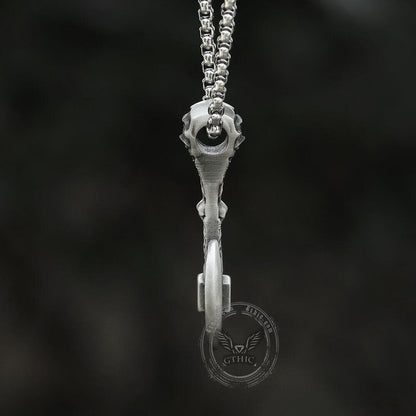 Skeleton Tomahawk Pure Tin Viking Necklace