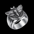 Skull Moth Butterfly Ring