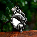 Skull and Raven Stainless Steel Pendant