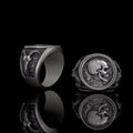 Skull Hobo Nickel Sterling Silver Ring