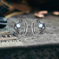 Slytherin Snake Gemstone Sterling Silver Hoop Earrings