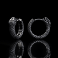 Snake Ouroboros Sterling Silver Huggie Earrings