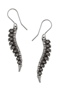 Spine Dropper Earrings in Antique Pewter With Gothic Design