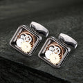 Square Gear Brass Whale Back Cufflinks