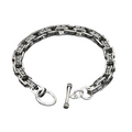 Stylish Bracelet of Carved Mantra Square Link Chain for / Jewelry S925 Sterling Silver