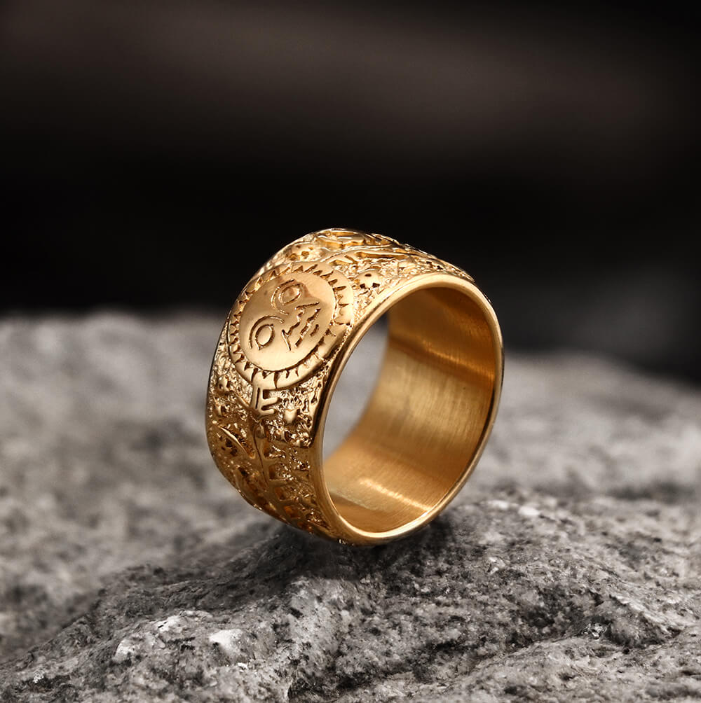 Sun Moon and Stars Stainless Steel Band Ring