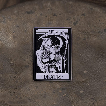 Tarot Card Death Alloy Skull Brooch