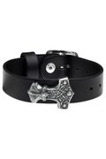 Thor's Mjolnir Viking Hammer Black Leather Wrist Strap