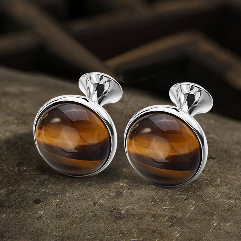 Tiger���s Eye Brass Gemstone Cufflinks
