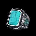 Turquoise Stone Norse Ring