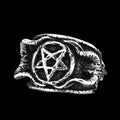 Twin Baphomet Pentagram Ring