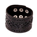 Leather Wide Bracelet Handmade / Braid Bracelet Brown Color