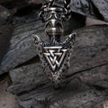 Valknut Stone Spear Sterling Silver Viking Pendant