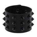 Vegan Leather Spike Bracelet / Wide Snap Button Wrap Bracelets / Wristband for and