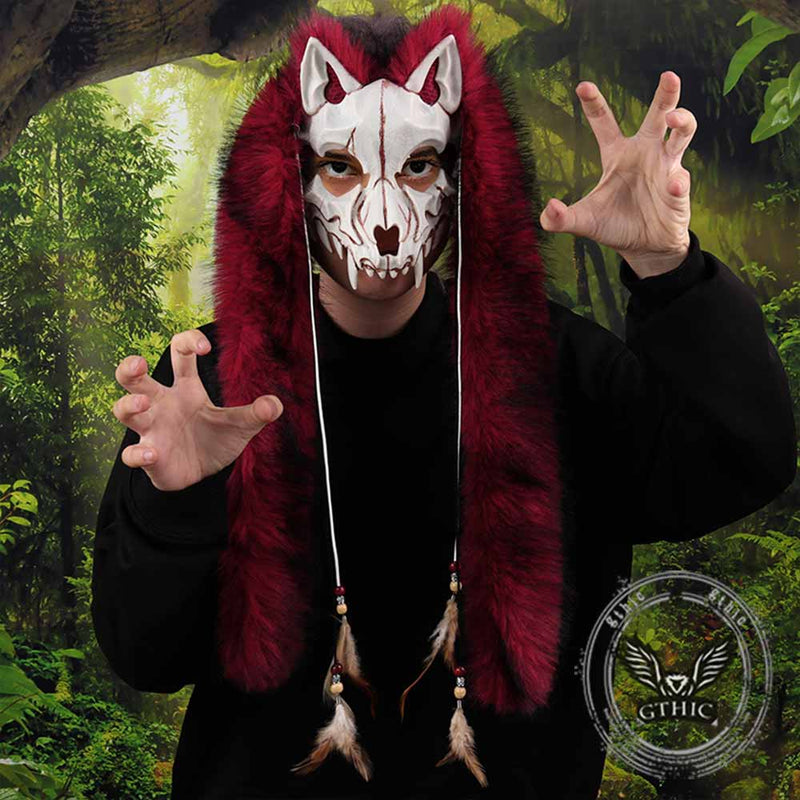 Viking Fox Long Ear Plush Cosplay Animal Mask