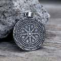 Viking Helm of Awe Runes Stainless Steel Pendant