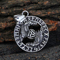 Viking Odin Raven Valknut Rune Stainless Steel Pendant