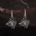 Viking Rune Wolf Head Stainless Steel Earrings