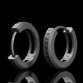 Viking Runes Sterling Silver Huggie Earrings