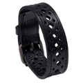 Genuine Leather Bracelet With Geometric Pattern / Wide Bangle for and