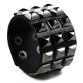 Leather Bracelet and / Wide Cuff Bracelet in Punk Rock Style
