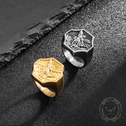 Archangel Saint Michael Stainless Steel Ring