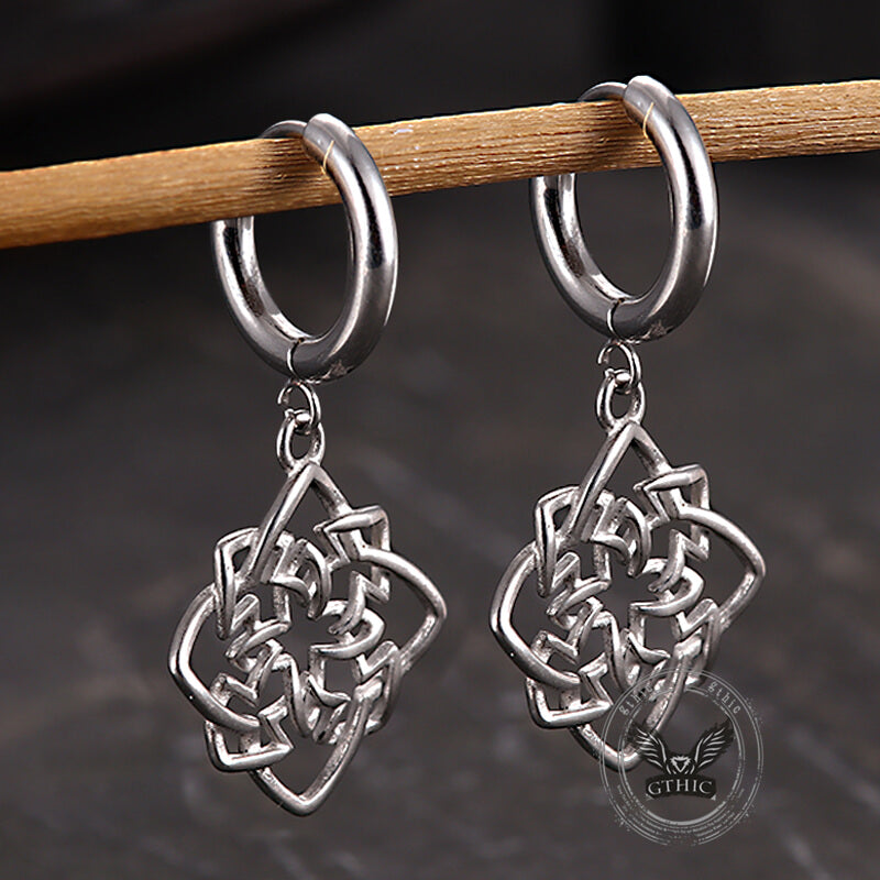 Celtic Knot Stainless Steel Drop Earrings