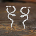 Curled Snake Stainless Steel Stud Earrings