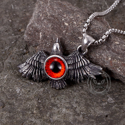 Falcon Wings Devil Eye Stainless Steel Pendant