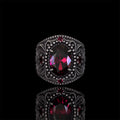 Gemstone Embossed Sterling Silver Ring
