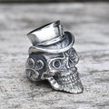Gentleman Skull Stainless Steel Ring