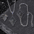 Geometric Pattern Stainless Steel Jewelry Set