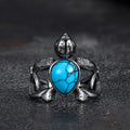 Indian Turtle Turquoise Stainless Steel Ring