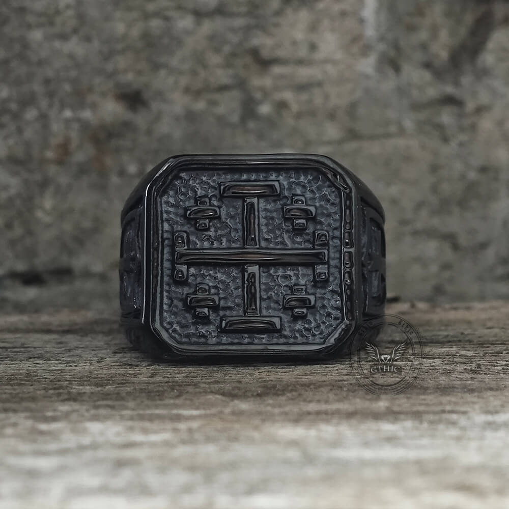Jerusalem Cross Stainless Steel Christian Ring