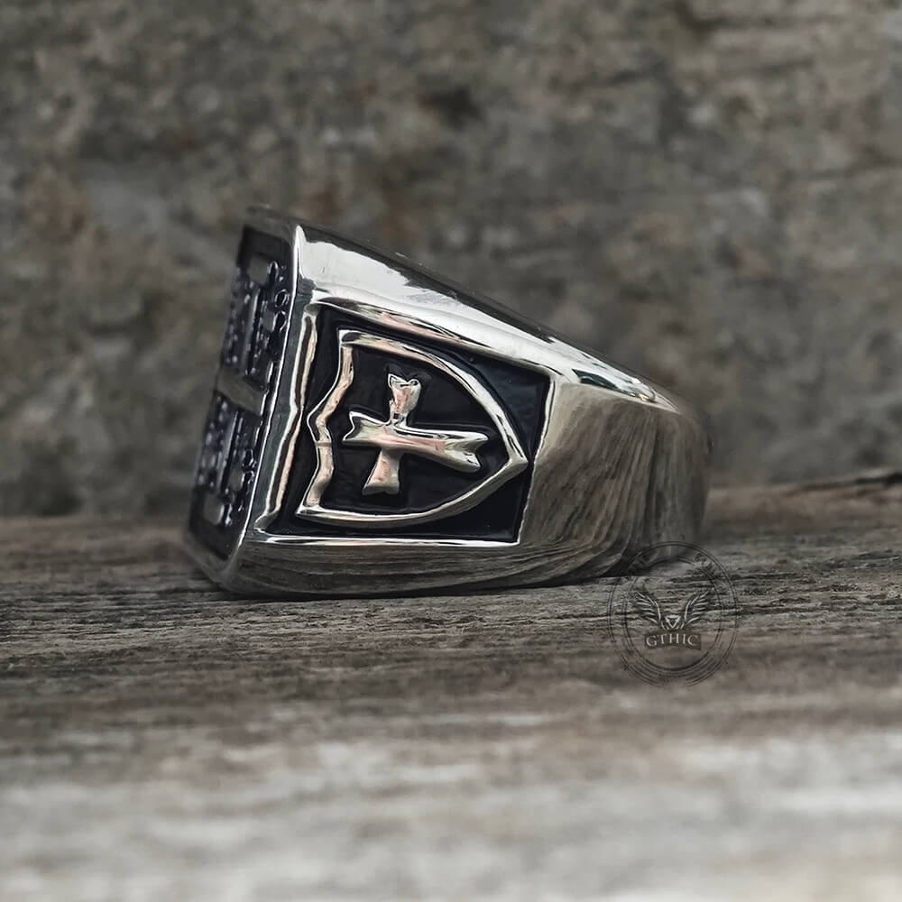 Jerusalem Cross Stainless Steel Christian Ring