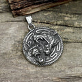 Nordic Wolf Valknut Stainless Steel Viking Pendant