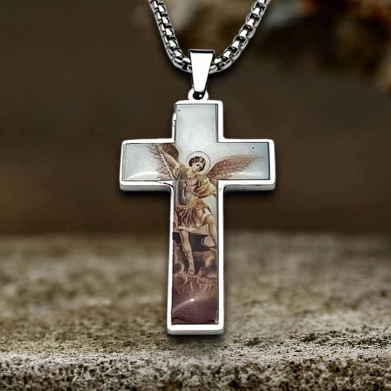 Painted Jesus Cross Stainless Steel Pendant