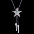 Pentagram Gemstone Inlaid Alloy Bolo Tie