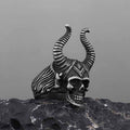 Satan Horn Stainless Steel Skull Ring