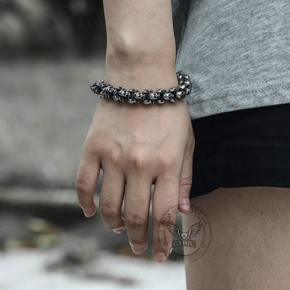Stainless Steel Skull Bracelet