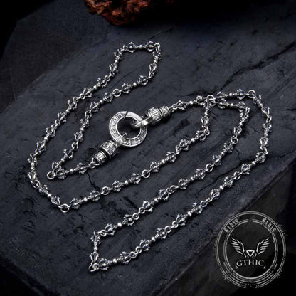 Vajra Six-word Mantra Sterling Silver Necklace