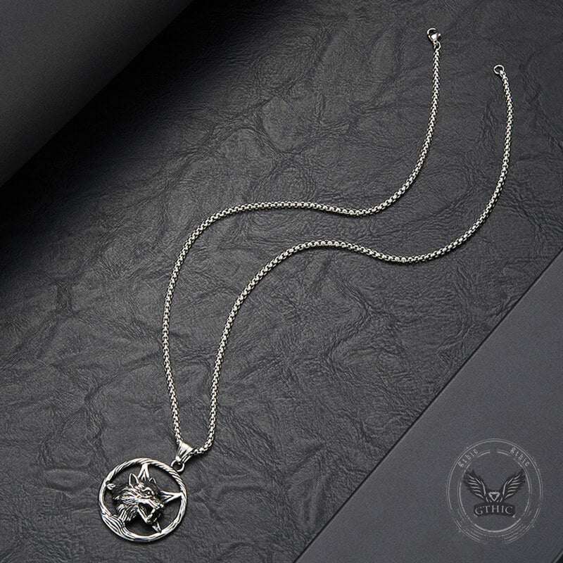 Viking Wolf Head Stainless Steel Pendant