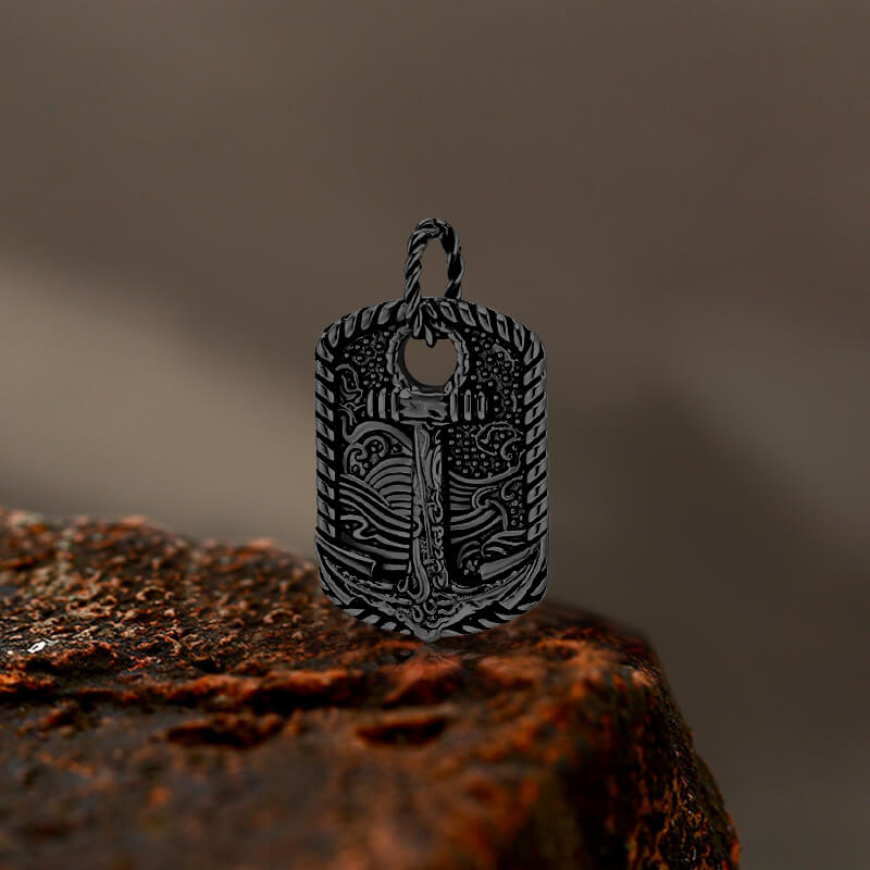Wave Anchor Stainless Steel Pendant