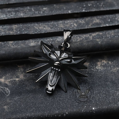 Wild Hunt Wolf Head Stainless Steel Pendant