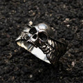 Winged Skull Sterling Silver Ring