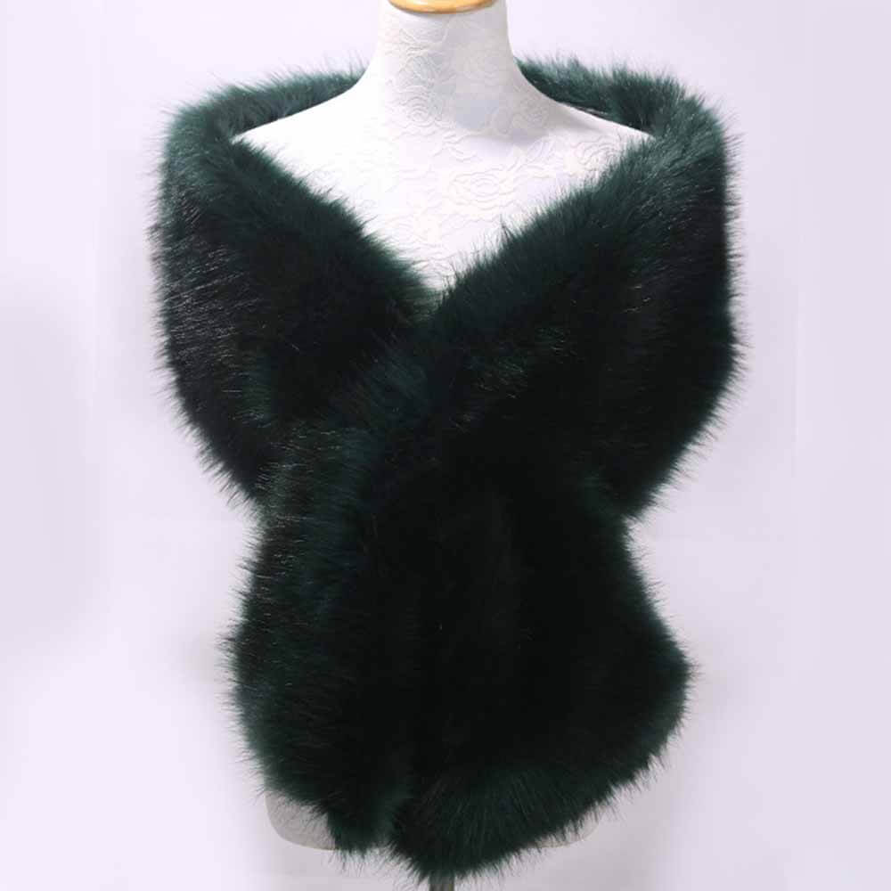 Faux Fur Evening Dress Plush Long Shawl